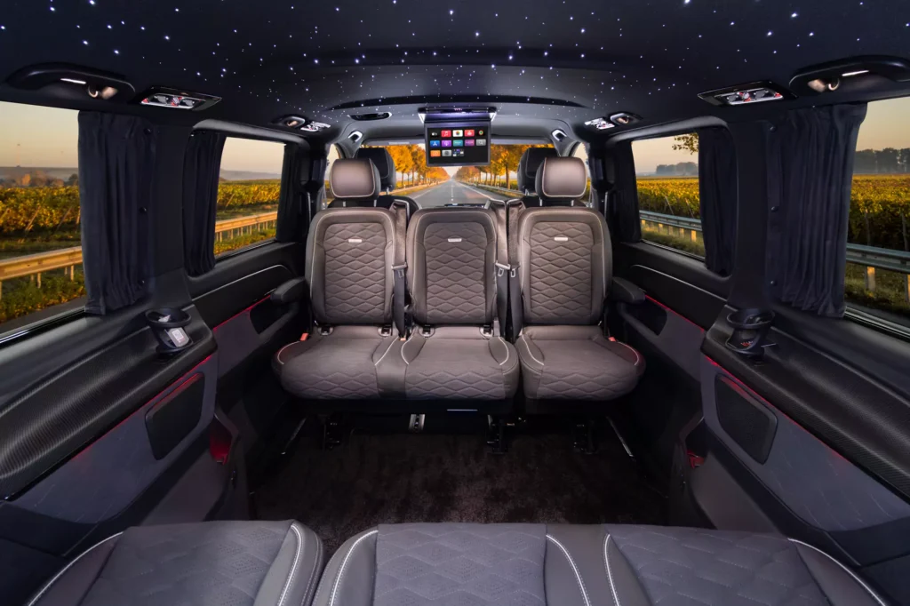 alcantara front bench in a v class conversion